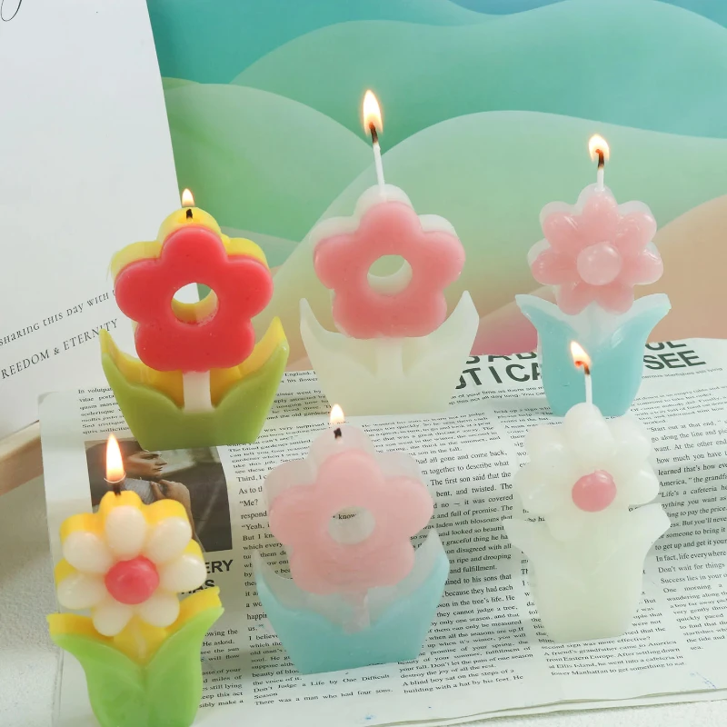 Soap Making Home - Çiçek Aromaterapi Mum Silikon Kalıp Mum