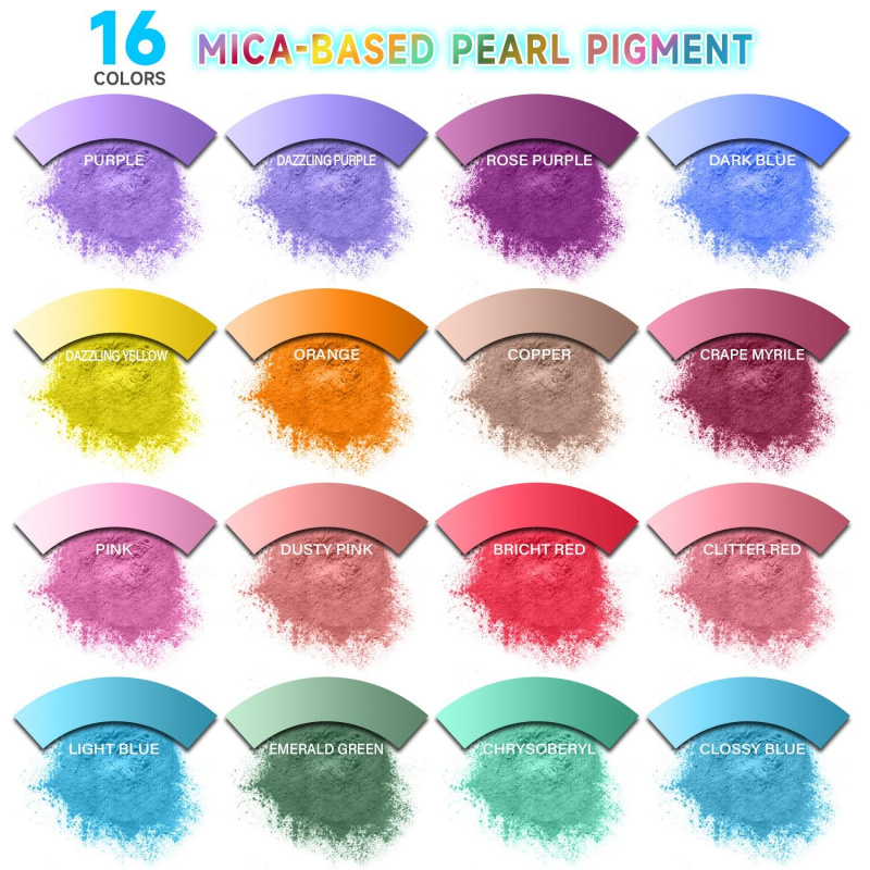 Soap Making Ingredient - 16 Renkli Mika Tozu Seti, Paket