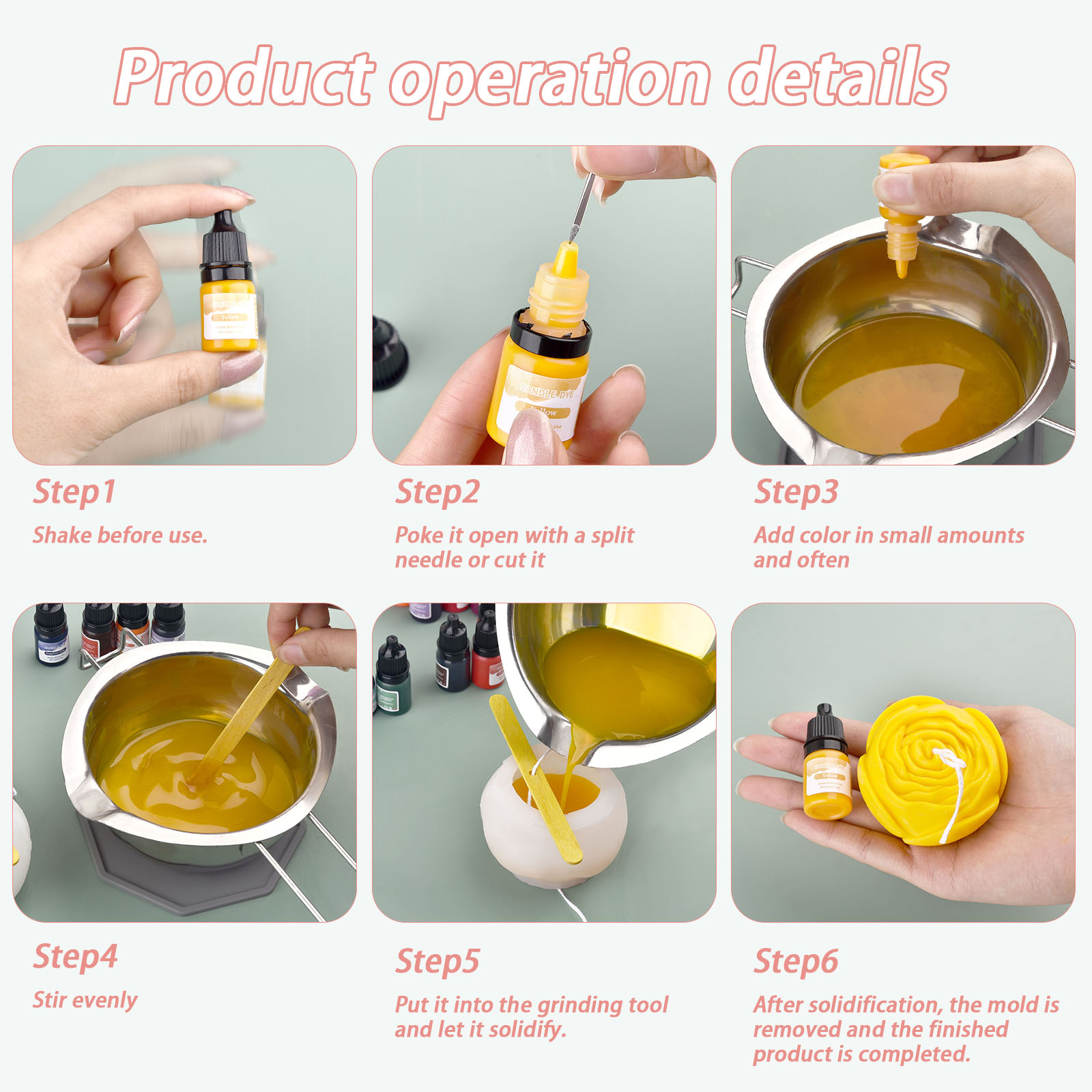 5 ml/Şişe Mum Balmumu Pigment  - Soap Making Ingredient incelemesi ve fiyatı